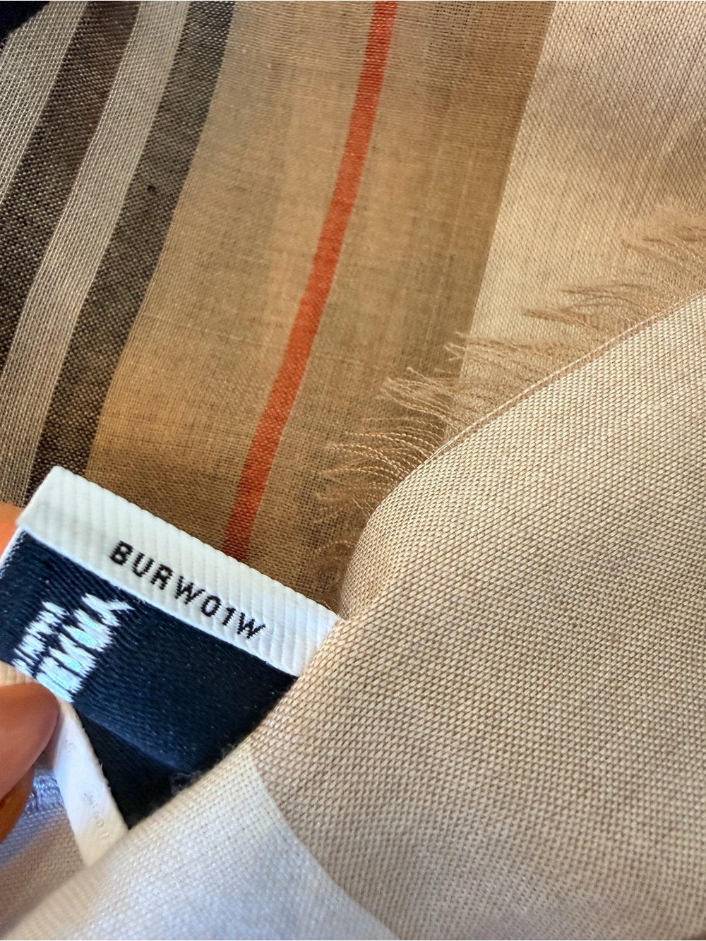 Burberry Beige Stripe Monogram Scarf - Picture 3 of 7